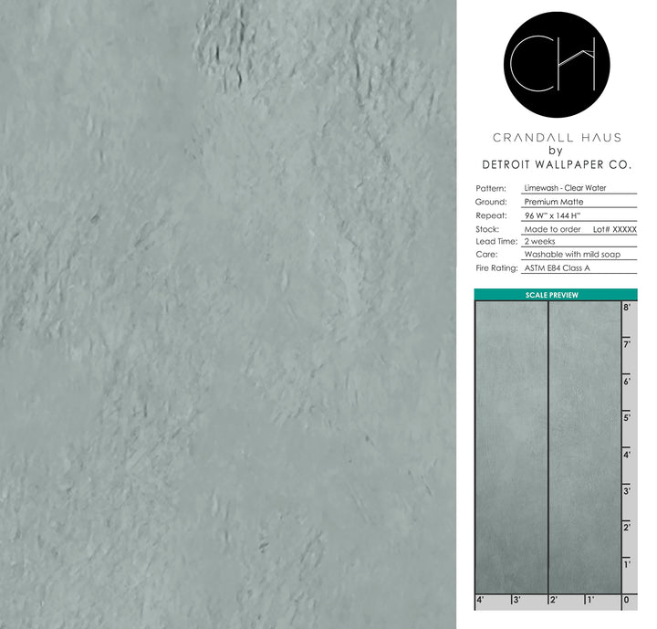 Limewash - Clear Water <br> Wallpaper - The Detroit Wallpaper Co.