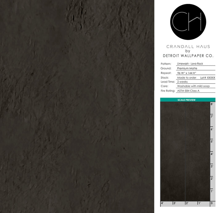 Limewash - Lava Rock <br> Wallpaper - The Detroit Wallpaper Co.