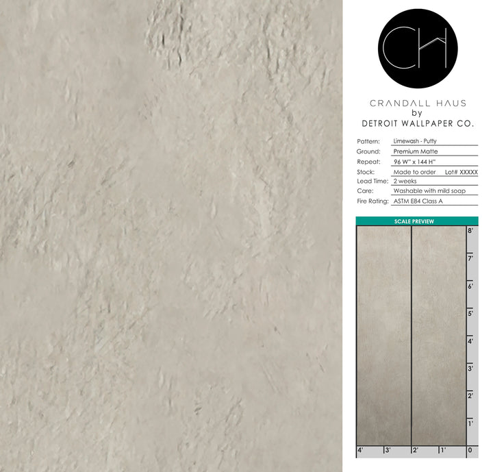 Limewash - Putty <br> Wallpaper - The Detroit Wallpaper Co.