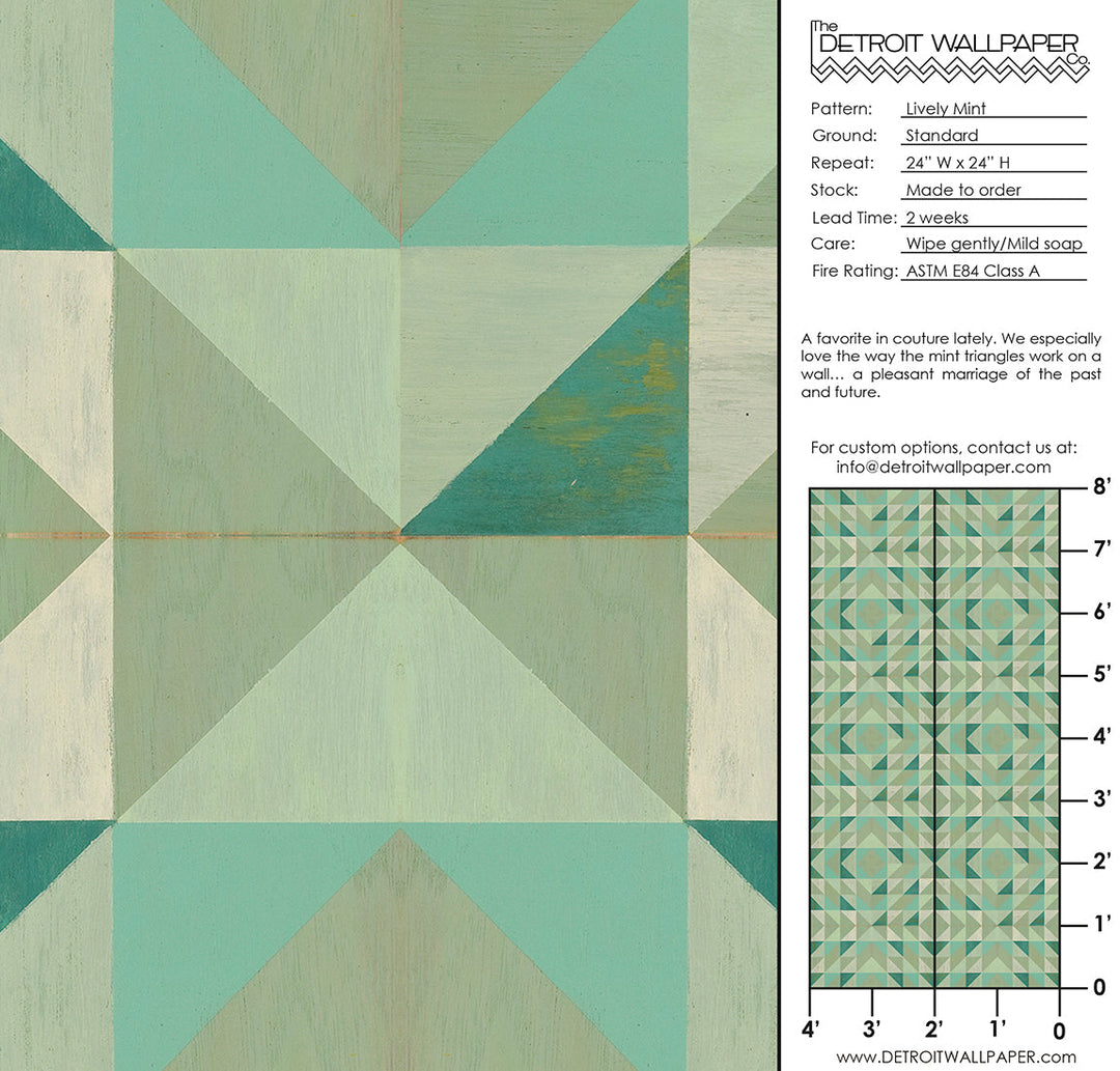 Lively Mint <br> Wallpaper - The Detroit Wallpaper Co.