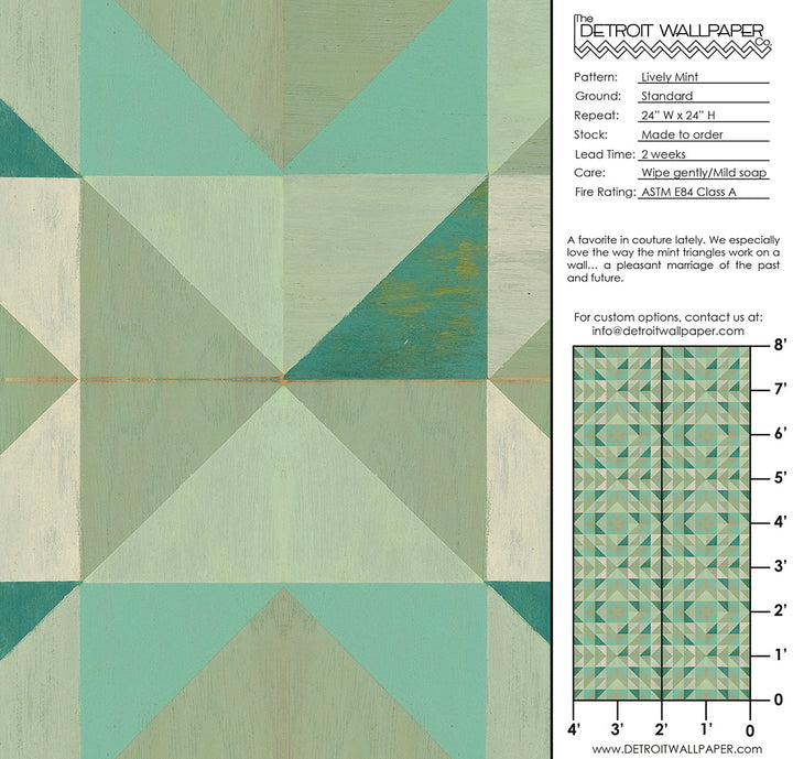 Lively Mint <br> Wallpaper - The Detroit Wallpaper Co.