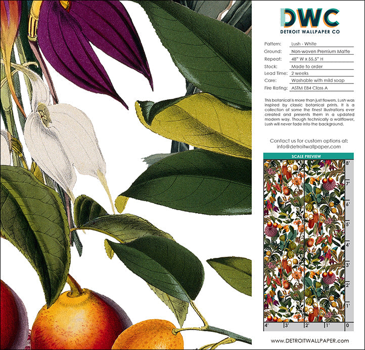 Lush - White <br> Wallpaper - The Detroit Wallpaper Co.