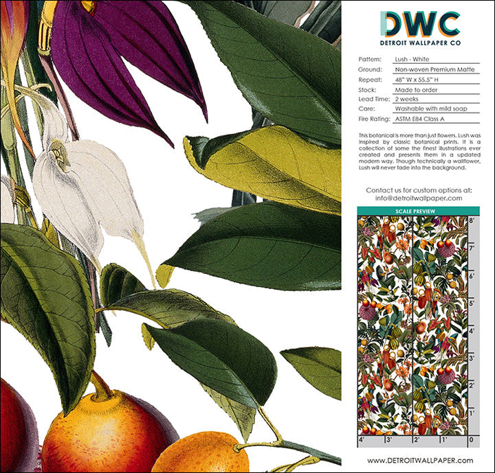 Lush - White <br> Wallpaper - The Detroit Wallpaper Co.