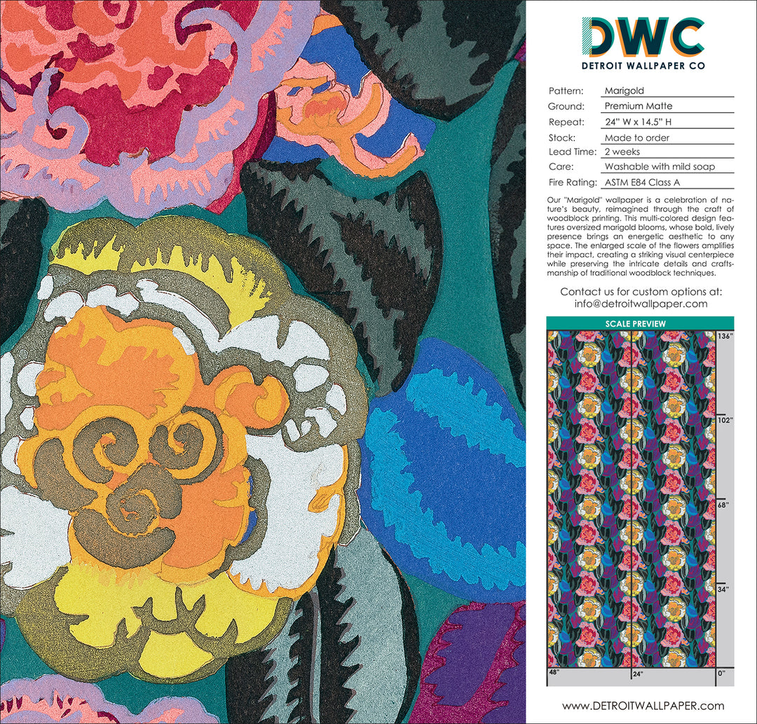 Marigold <br> Wallpaper - The Detroit Wallpaper Co.