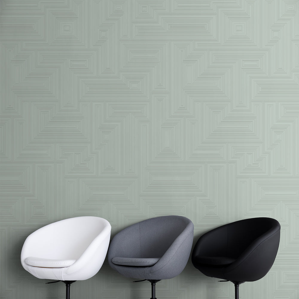Maze - Rainwash <br> Wallpaper - The Detroit Wallpaper Co.