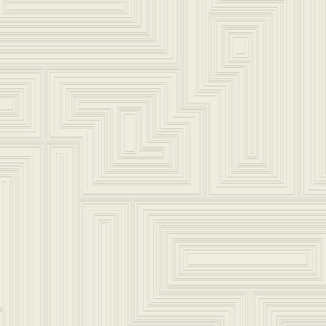 Maze - Swiss Coffee <br> Wallpaper - The Detroit Wallpaper Co.