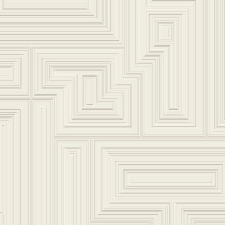 Maze - Swiss Coffee <br> Wallpaper - The Detroit Wallpaper Co.