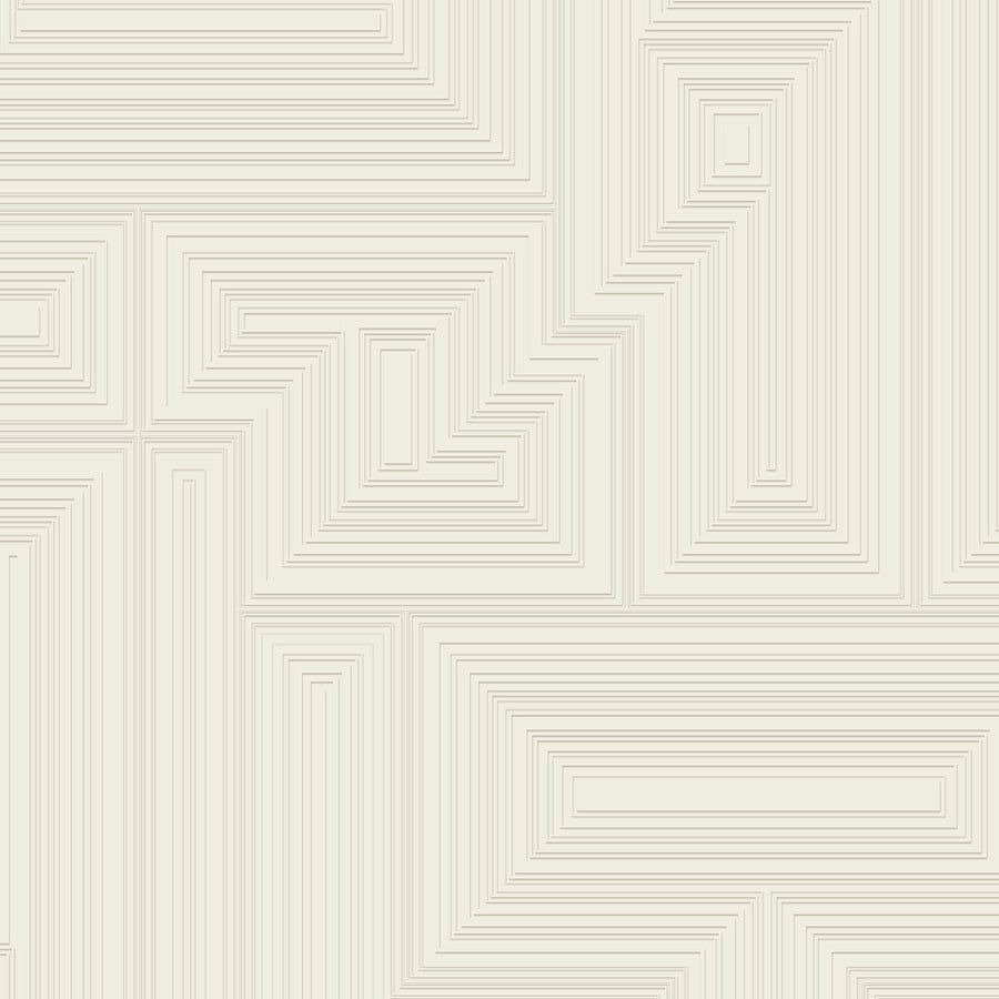 Maze - Swiss Coffee <br> Wallpaper - The Detroit Wallpaper Co.