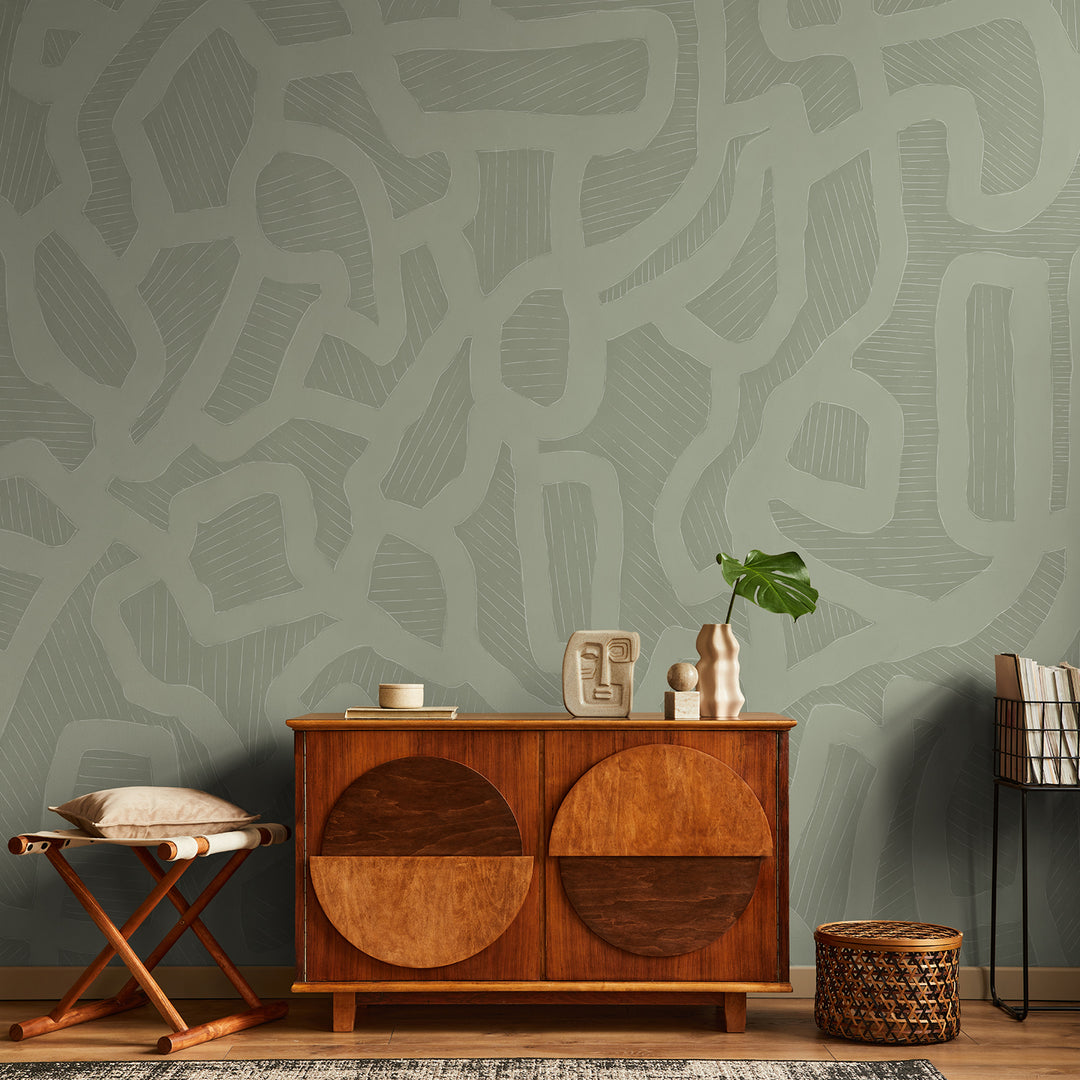 Mindful - Mossy <br> Wallpaper Mural - The Detroit Wallpaper Co.