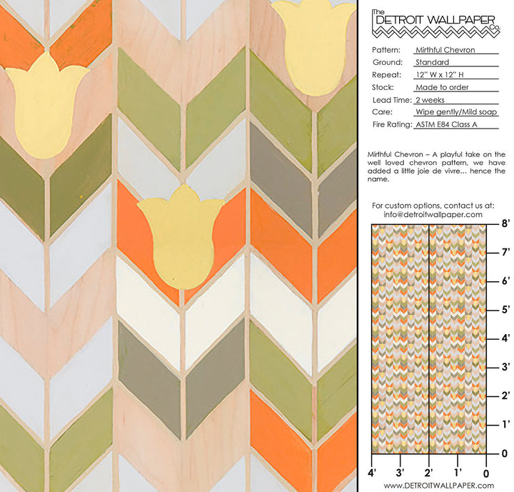 Mirthful Chevron <br> Wallpaper - The Detroit Wallpaper Co.