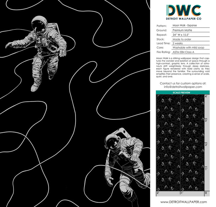 Moon Walk - Expanse <br> Wallpaper - The Detroit Wallpaper Co.