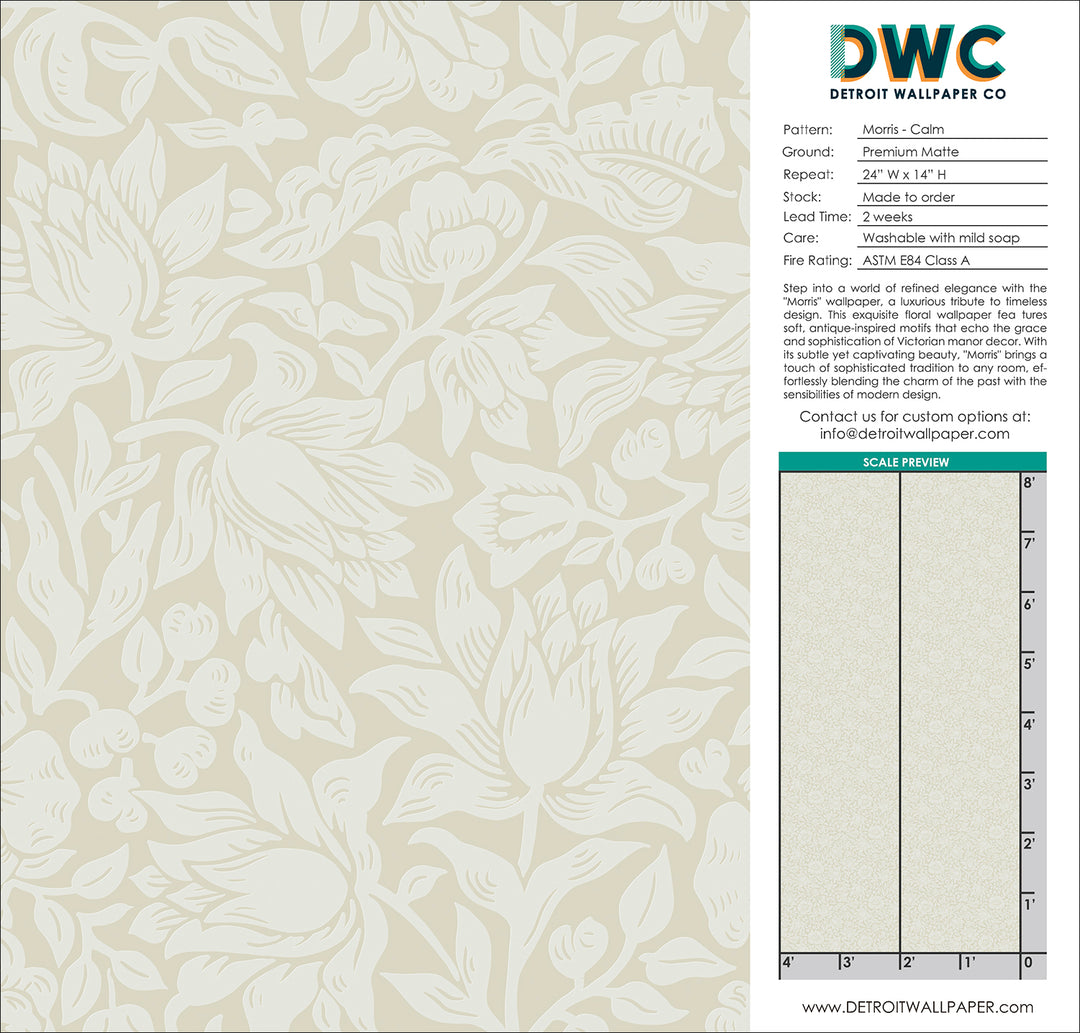 Morris - Calm <br> Wallpaper - The Detroit Wallpaper Co.