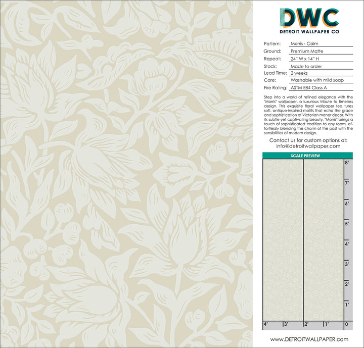 Morris - Calm <br> Wallpaper - The Detroit Wallpaper Co.