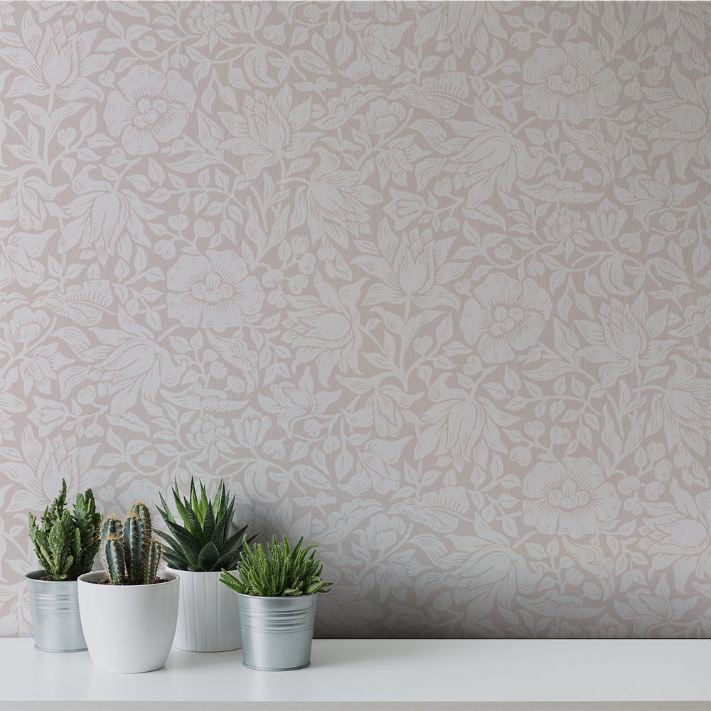 Morris - Dusty Rose <br> Wallpaper - The Detroit Wallpaper Co.
