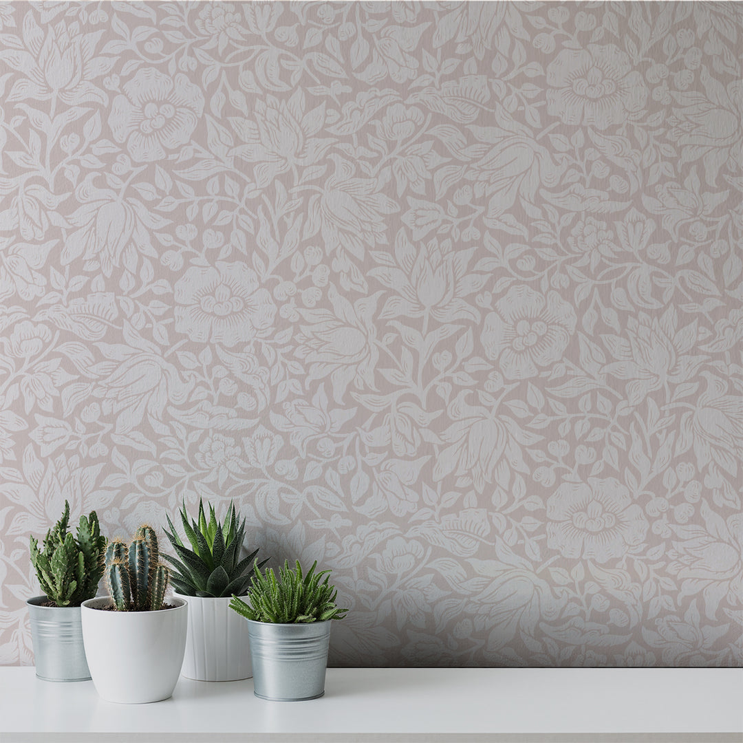 Morris - Dusty Rose <br> Wallpaper - The Detroit Wallpaper Co.
