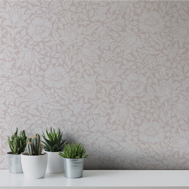 Morris - Dusty Rose <br> Wallpaper - The Detroit Wallpaper Co.