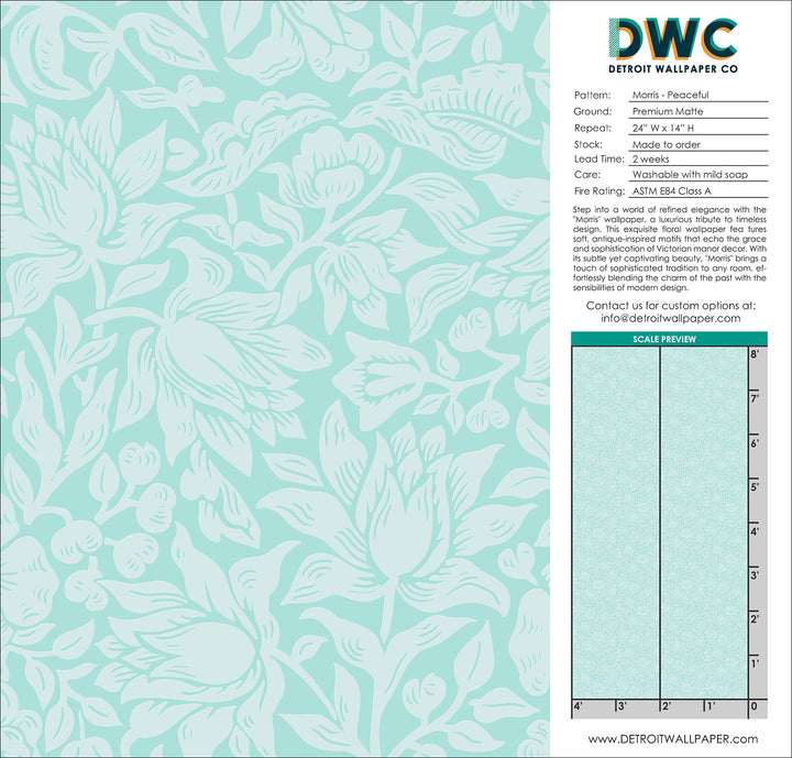 Morris - Peaceful <br> Wallpaper - The Detroit Wallpaper Co.