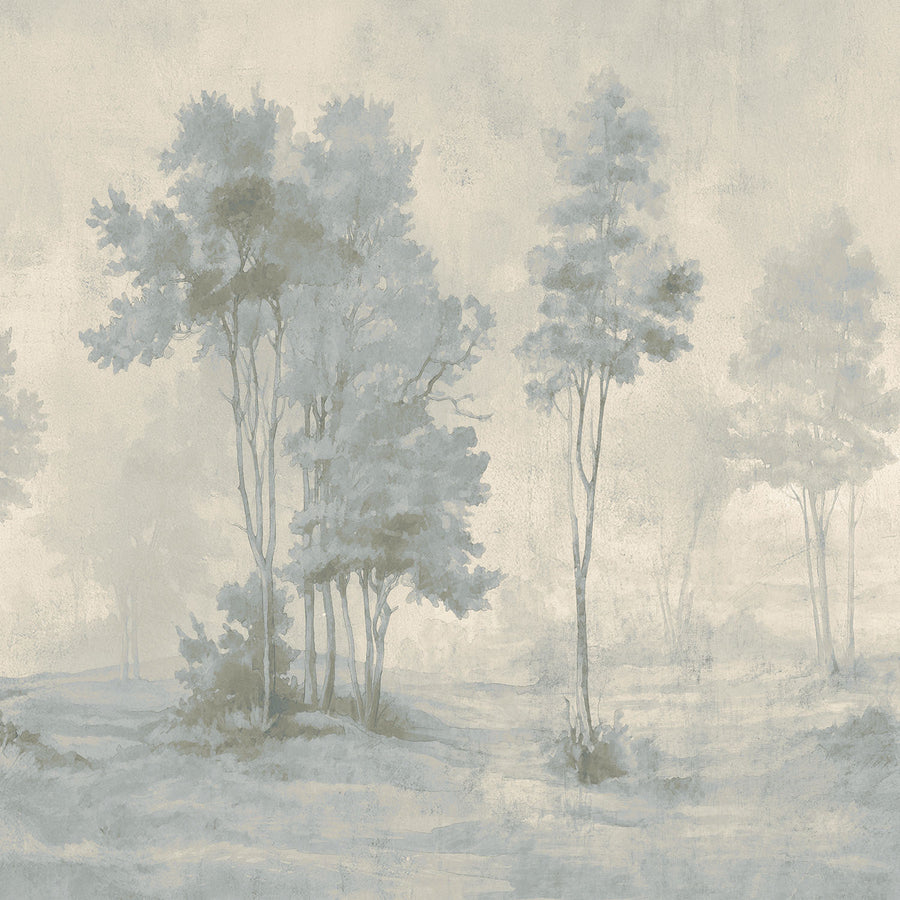 Painted Pines - Butter Sky <br> Wallpaper Mural - The Detroit Wallpaper Co.