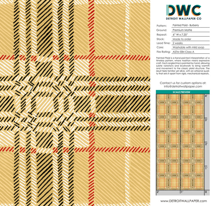 Painted Plaid - Burberry <br> Wallpaper - The Detroit Wallpaper Co.