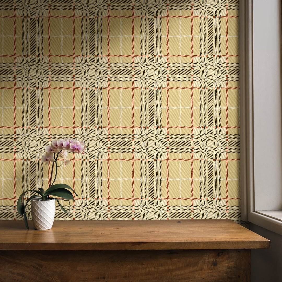 Painted Plaid - Burberry <br> Wallpaper - The Detroit Wallpaper Co.