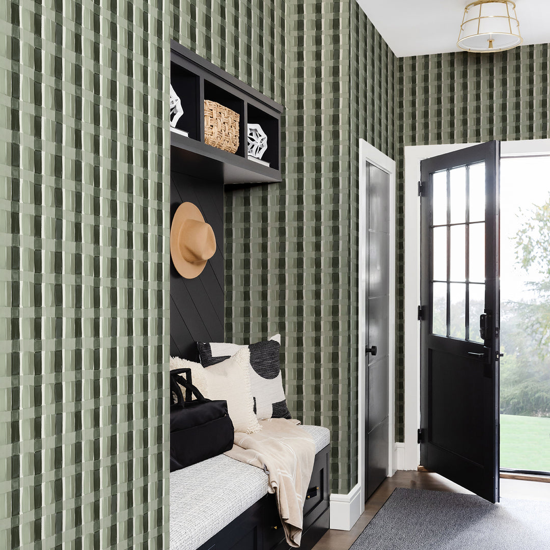 Painted Plaid - Camp <br> Wallpaper - The Detroit Wallpaper Co.