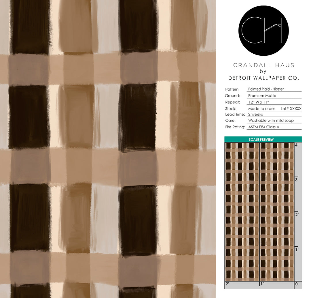 Painted Plaid - Hipster <br> Wallpaper - The Detroit Wallpaper Co.