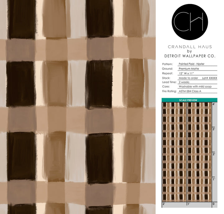 Painted Plaid - Hipster <br> Wallpaper - The Detroit Wallpaper Co.
