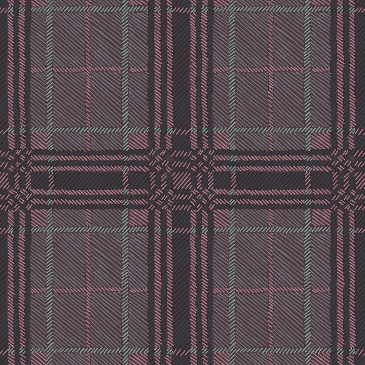 Painted Plaid - Plum <br> Wallpaper