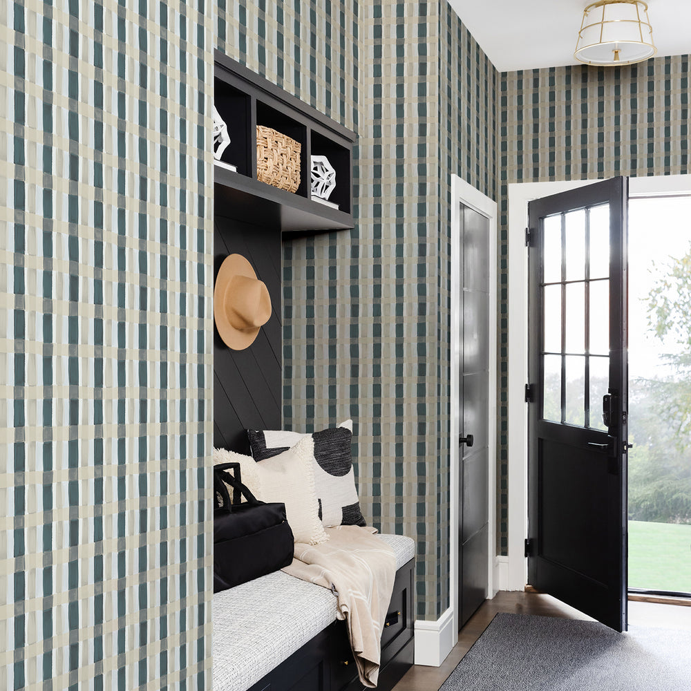 Painted Plaid -Prep School <br> Wallpaper - The Detroit Wallpaper Co.