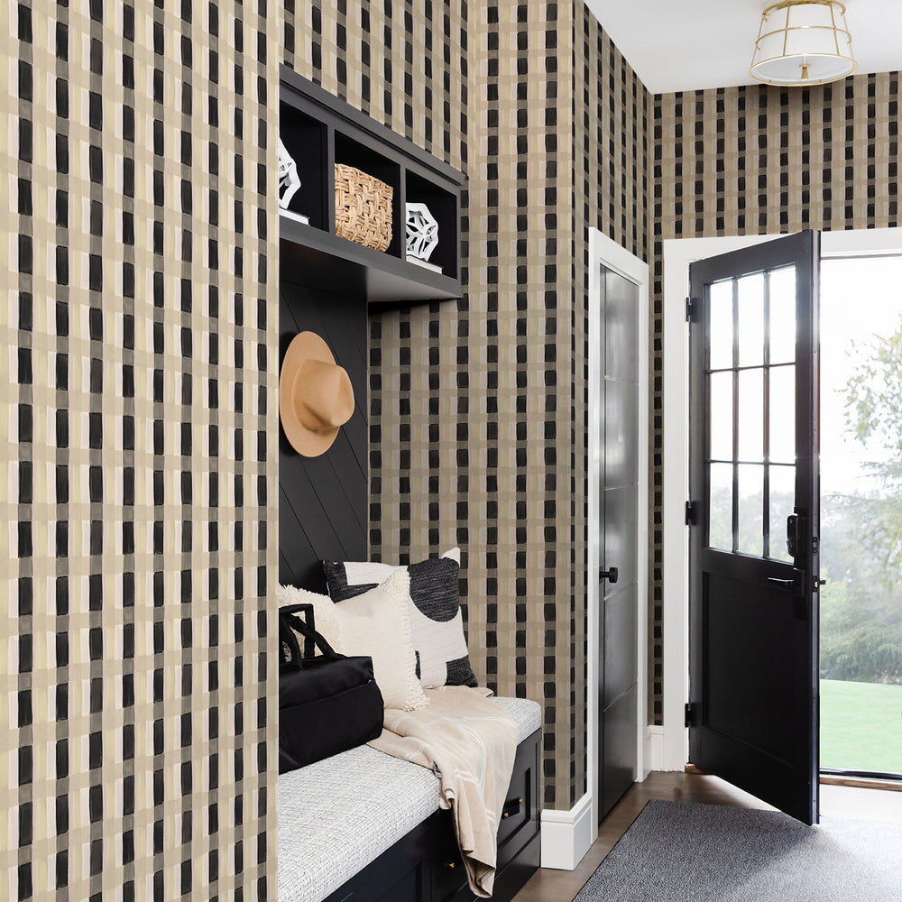Painted Plaid -Punked <br> Wallpaper - The Detroit Wallpaper Co.