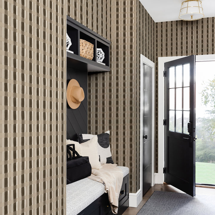Painted Plaid -Tree Hugger <br> Wallpaper - The Detroit Wallpaper Co.
