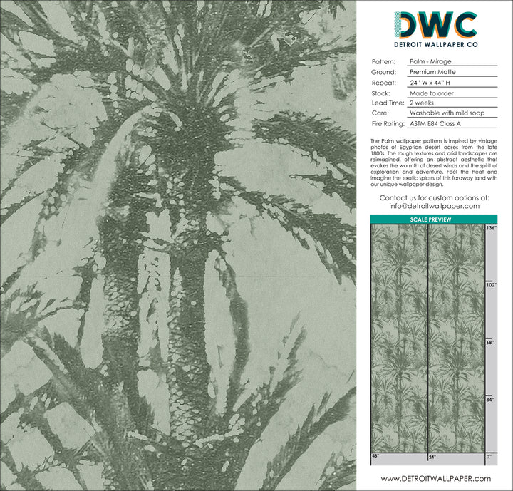 Palm - Mirage <br> Wallpaper - The Detroit Wallpaper Co.