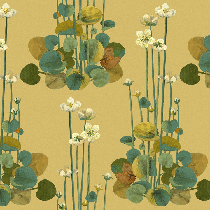 Parnassia - Golden <br> Wallpaper - The Detroit Wallpaper Co.