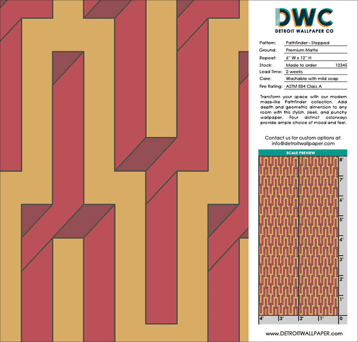 Pathfinder - Stepped <br> Wallpaper - The Detroit Wallpaper Co.