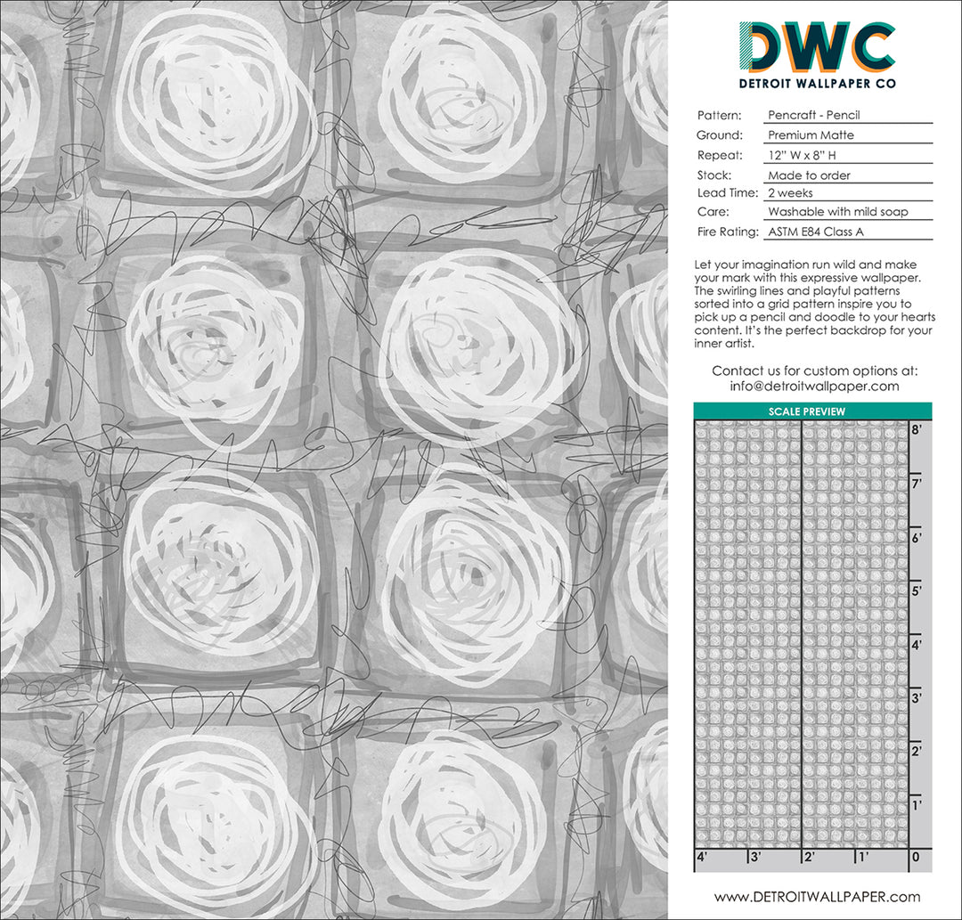 Pencraft - Pencil <br> Wallpaper - The Detroit Wallpaper Co.
