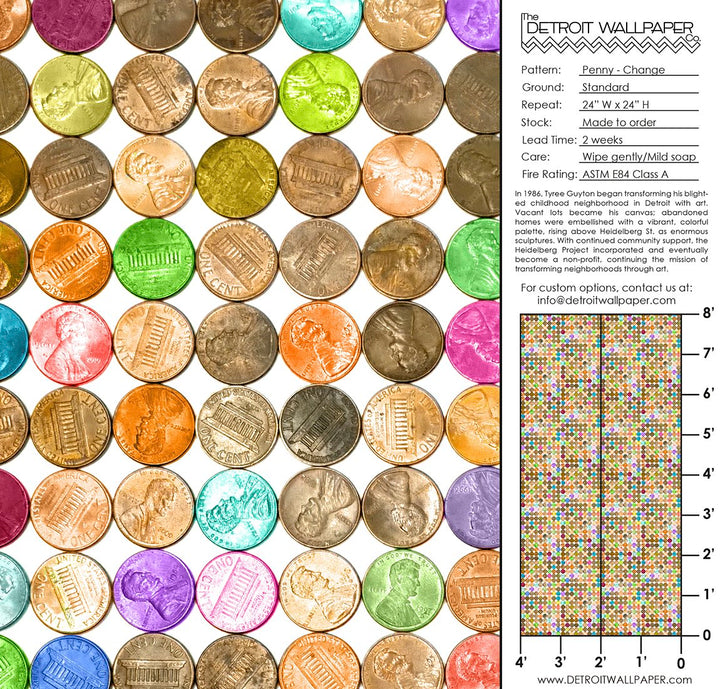 Penny - Change <br> Wallpaper - The Detroit Wallpaper Co.
