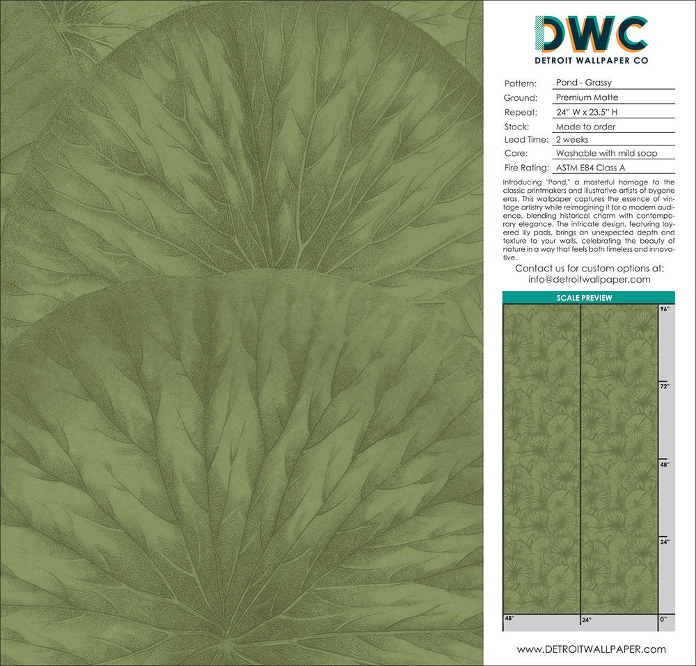 Pond - Grassy <br> Wallpaper - The Detroit Wallpaper Co.