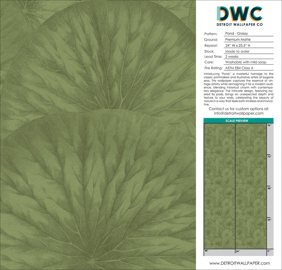 Pond - Grassy <br> Wallpaper - The Detroit Wallpaper Co.