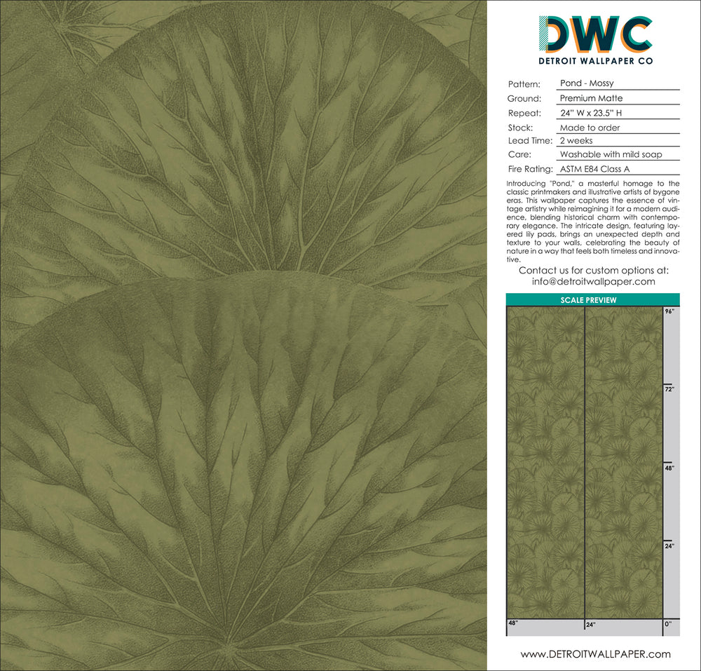 Pond - Mossy <br> Wallpaper - The Detroit Wallpaper Co.