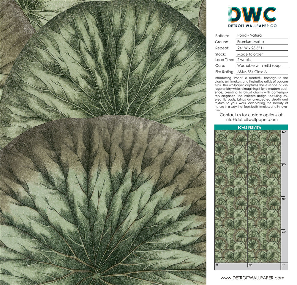 Pond - Natural <br> Wallpaper - The Detroit Wallpaper Co.