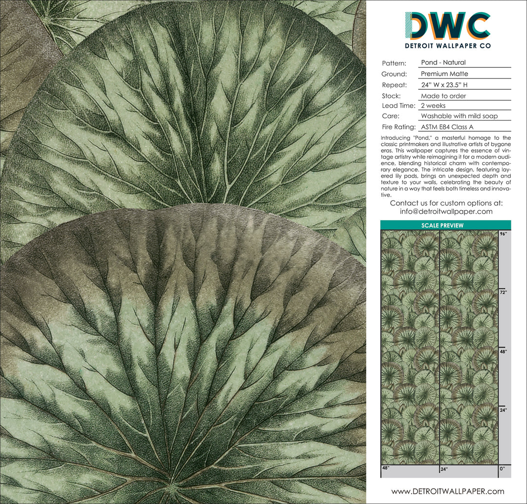 Pond - Natural <br> Wallpaper - The Detroit Wallpaper Co.