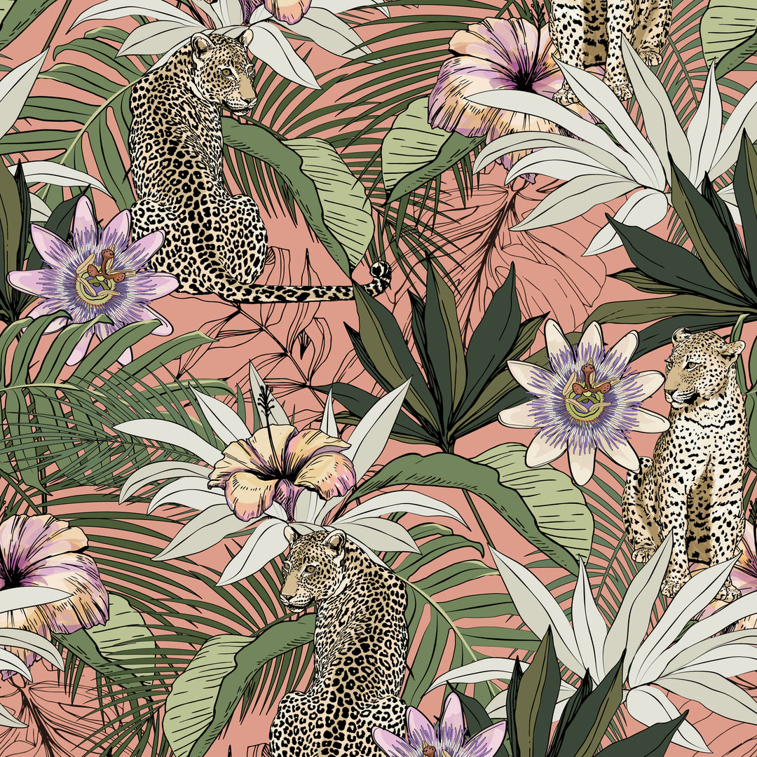 Pounce - Camillia <br> Wallpaper - The Detroit Wallpaper Co.