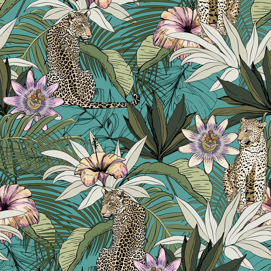 Pounce - Seabreeze <br> Wallpaper - The Detroit Wallpaper Co.