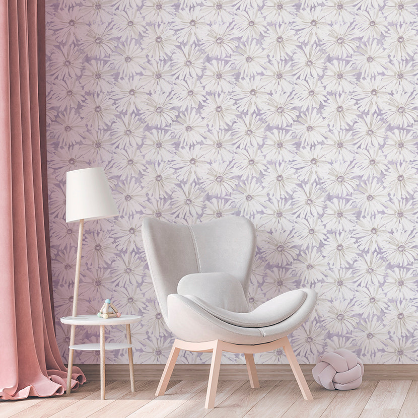 Daisy Chain - Lavender <br> Wallpaper - The Detroit Wallpaper Co.