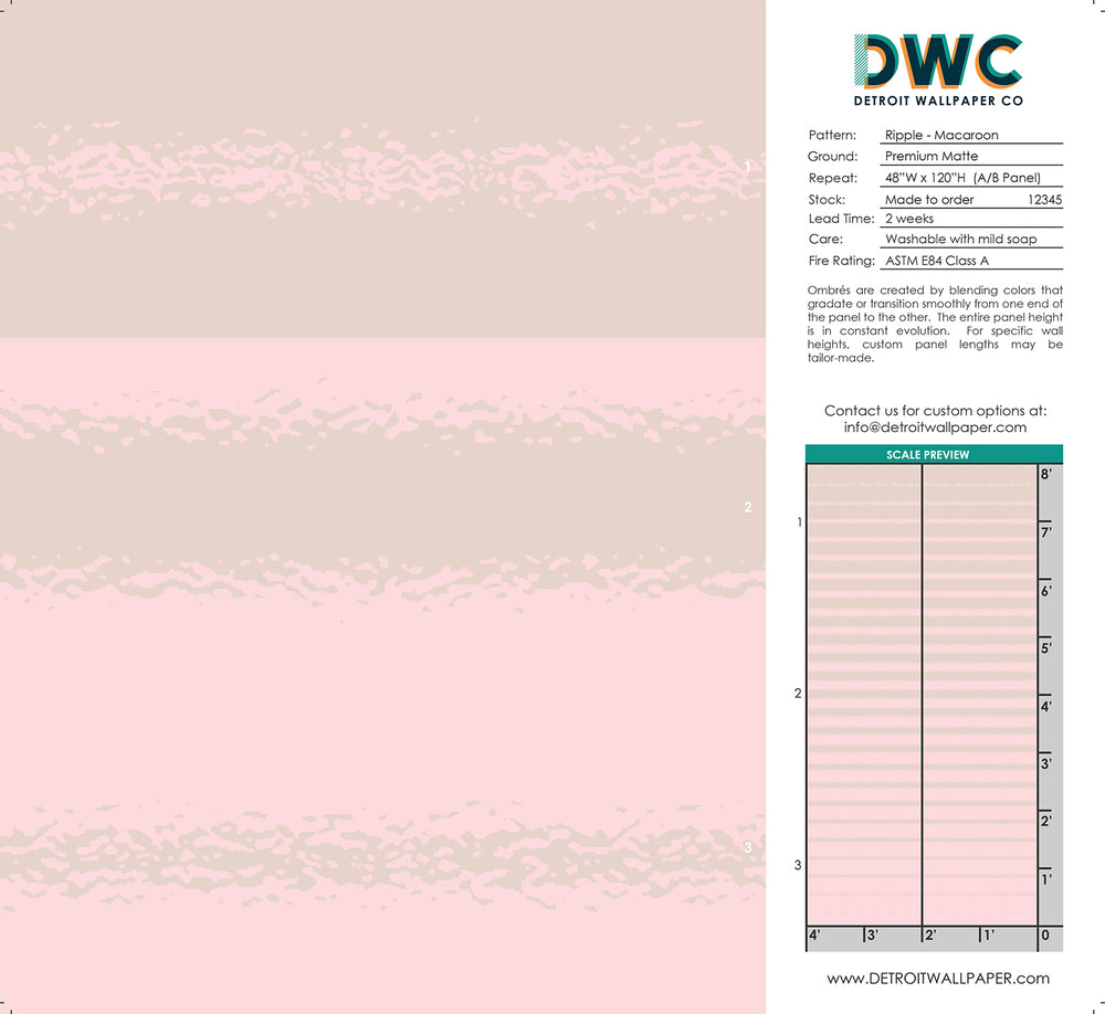 Ripple Ombré - Macaroon <br> Wallpaper - The Detroit Wallpaper Co.