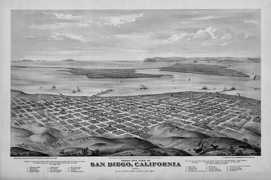 San Diego Mural <br> Wallpaper Mural - The Detroit Wallpaper Co.