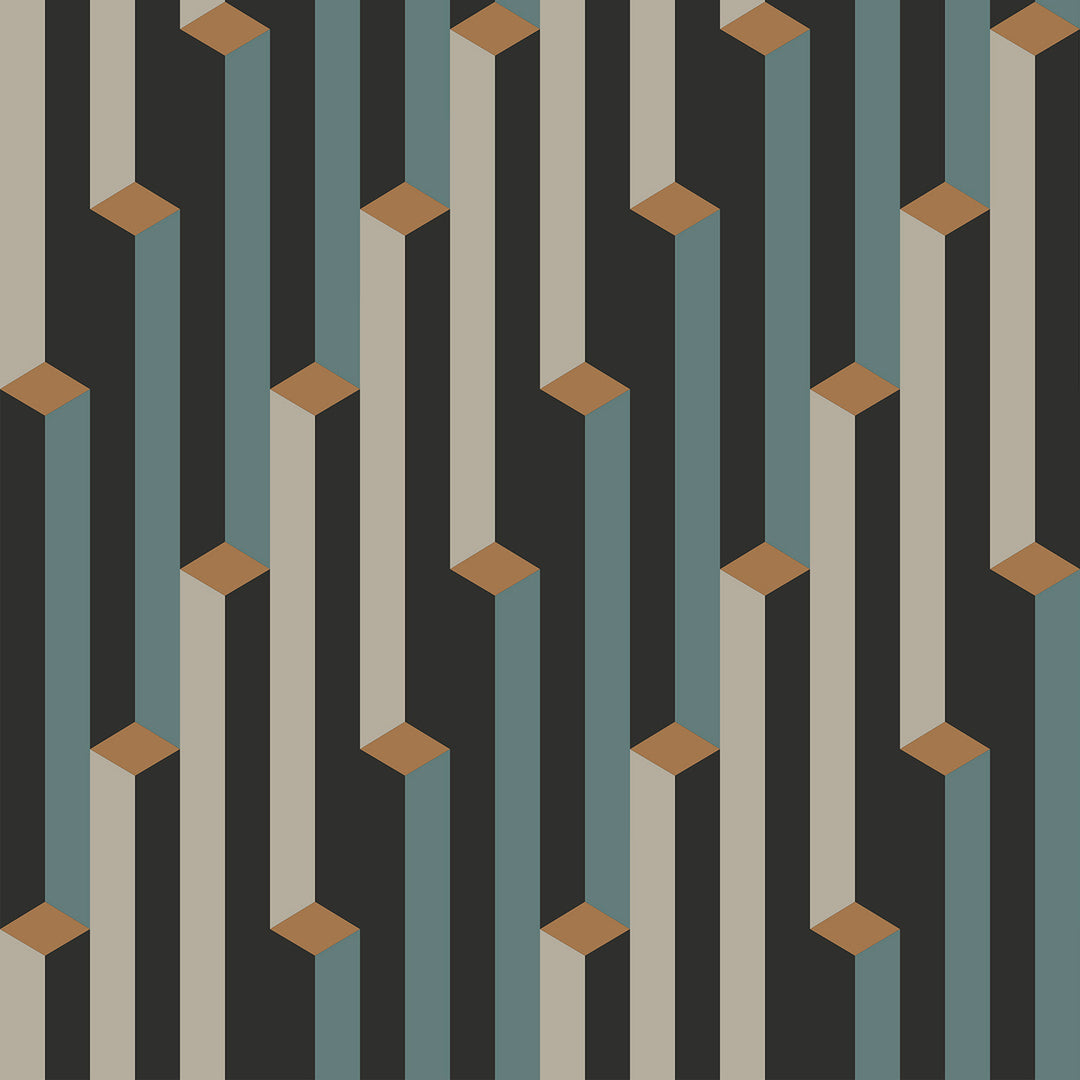 Stepped - Clayton <br> Wallpaper - The Detroit Wallpaper Co.