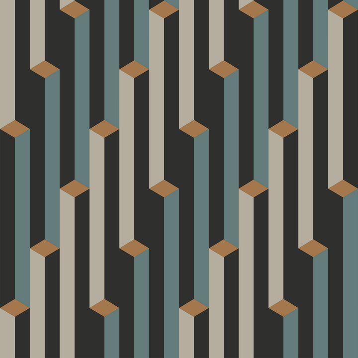 Stepped - Clayton <br> Wallpaper - The Detroit Wallpaper Co.