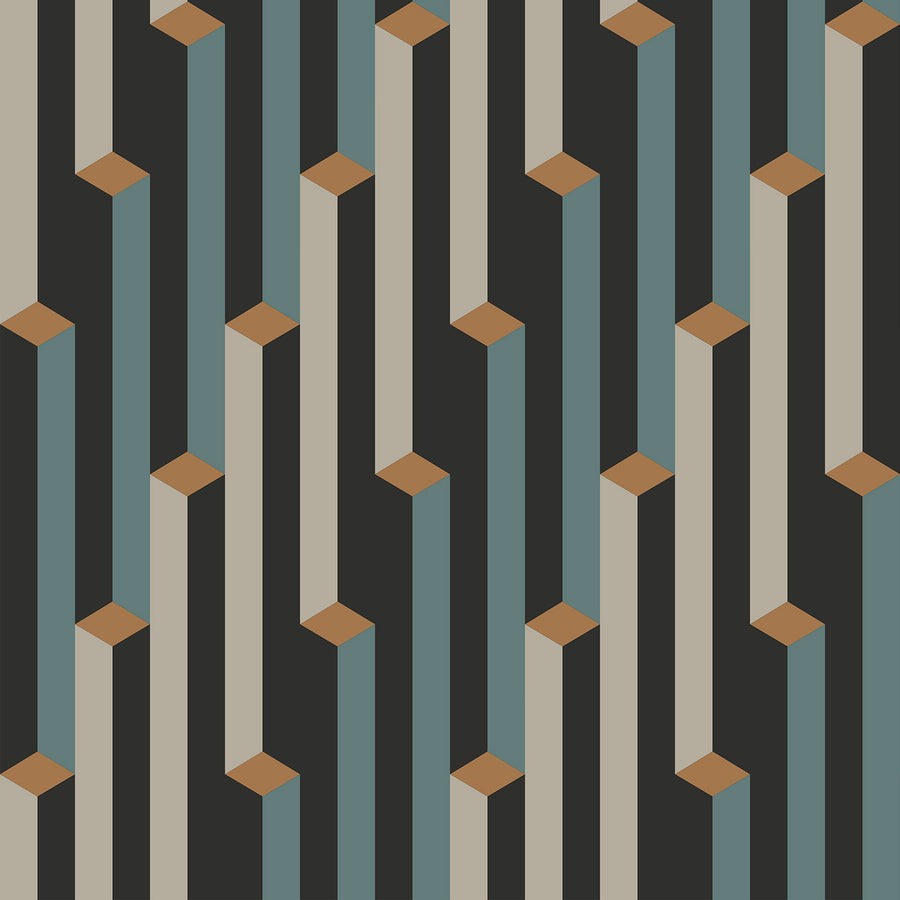 Stepped - Clayton <br> Wallpaper - The Detroit Wallpaper Co.