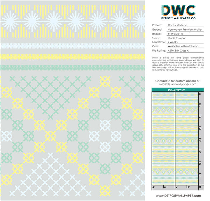 Stitch - Marietta <br> Wallpaper - The Detroit Wallpaper Co.